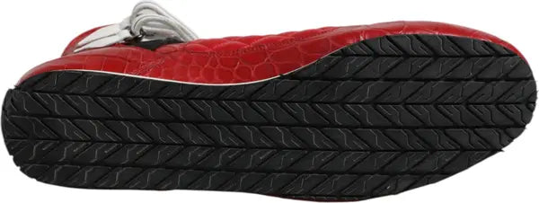 Dolce & Gabbana Red Quilted Leather Lace-Up Sneakers