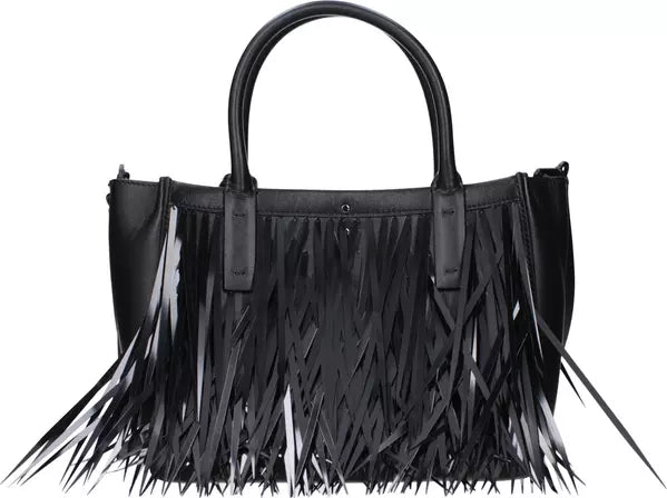 Valentino Garavani black leather handbag designer shoulder bag