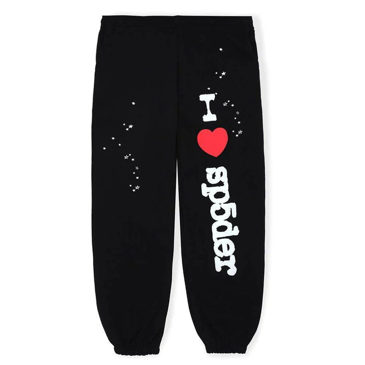 I Love Sp5der Sweatpants Black