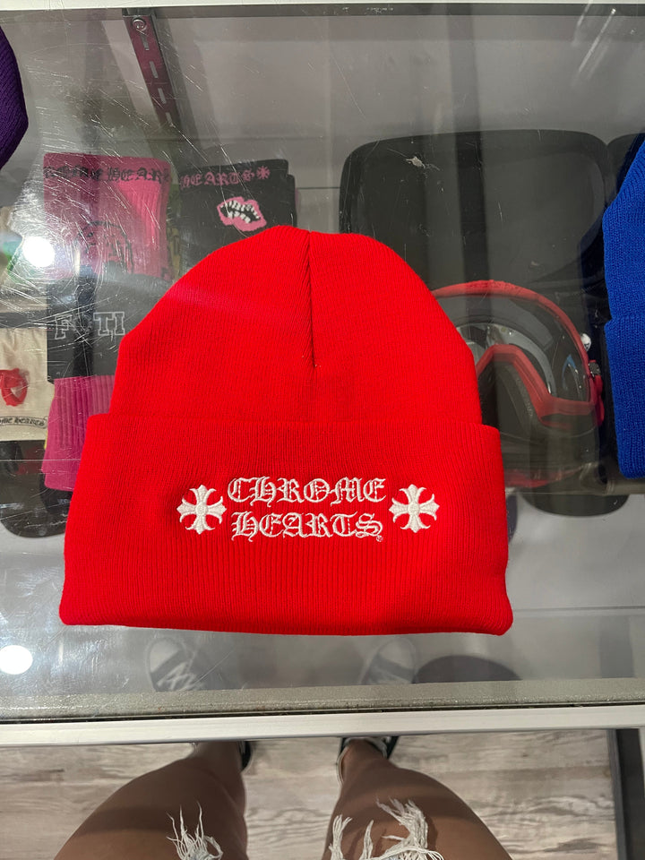 Chrome Hearts Logo Beanie Red