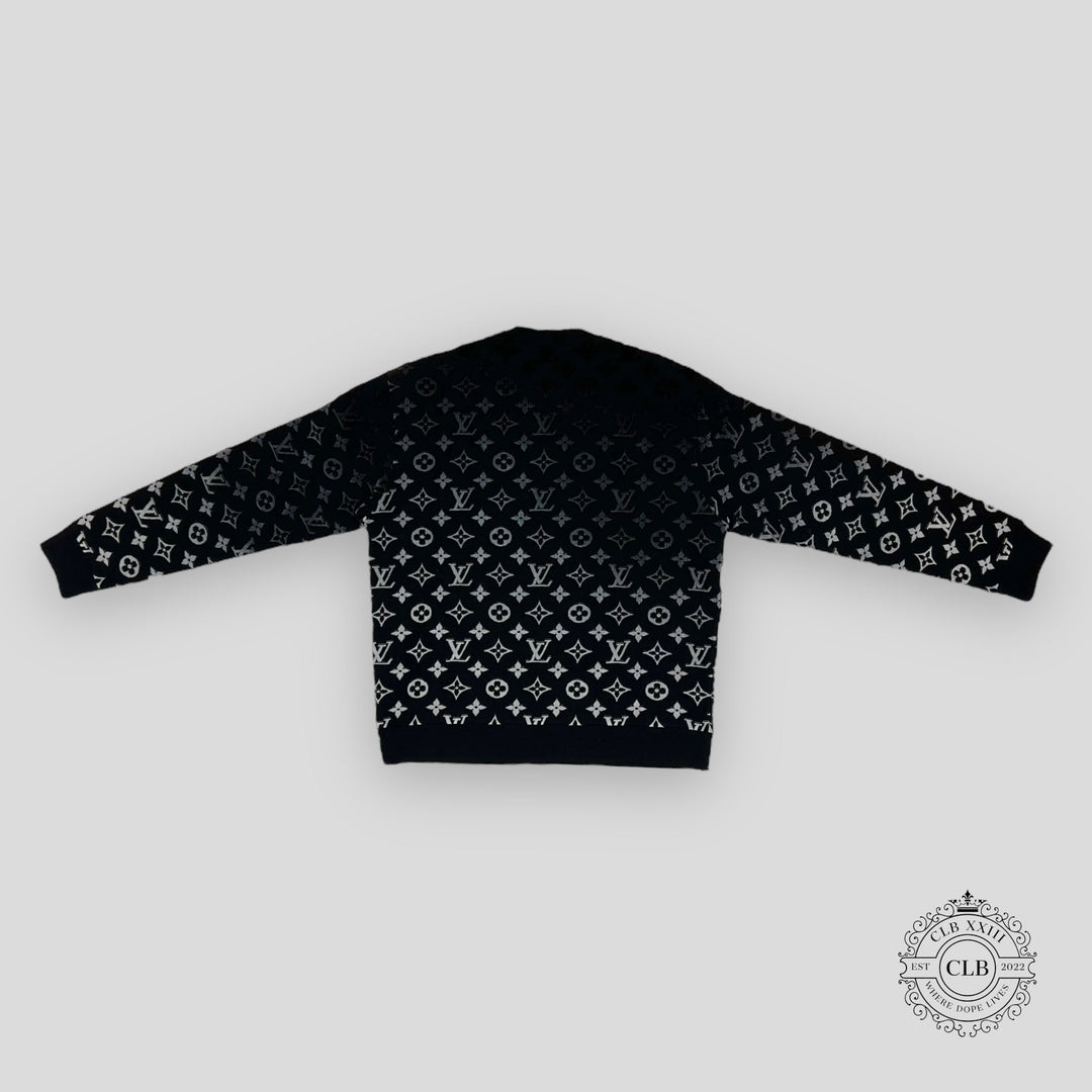 Louis Vuitton Gradient Monogram Fil Coupe Crewneck in Black