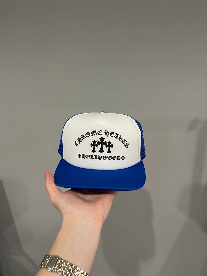 Chrome Hearts King Taco Cross Trucker Hat Blue