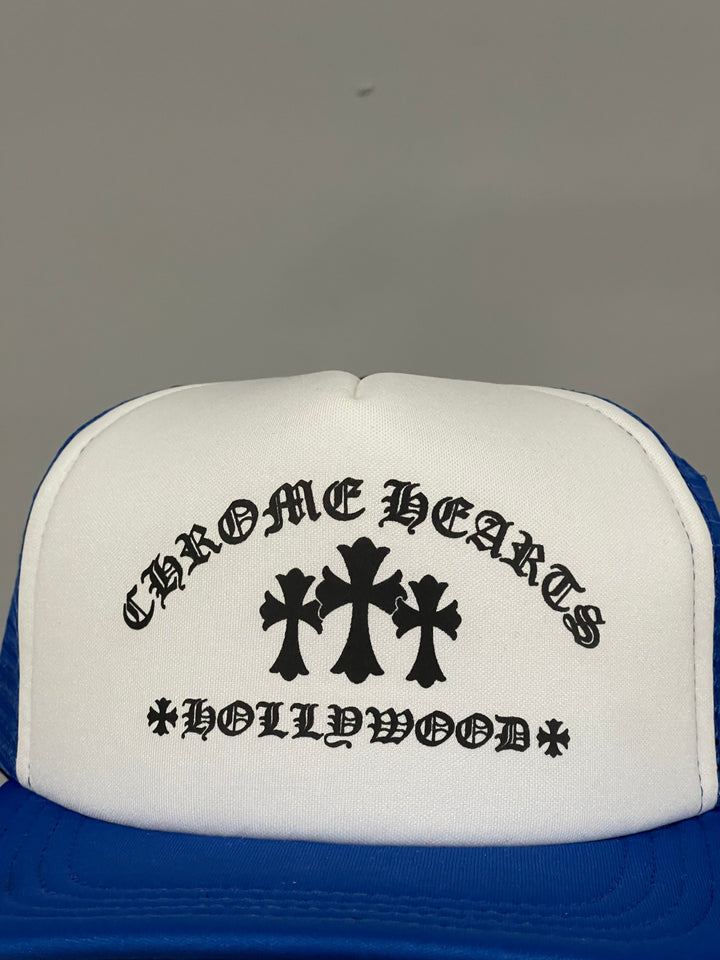 Chrome Hearts King Taco Cross Trucker Hat Blue