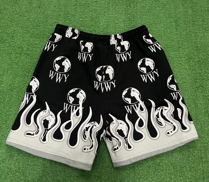 WWY Flame Shorts Black