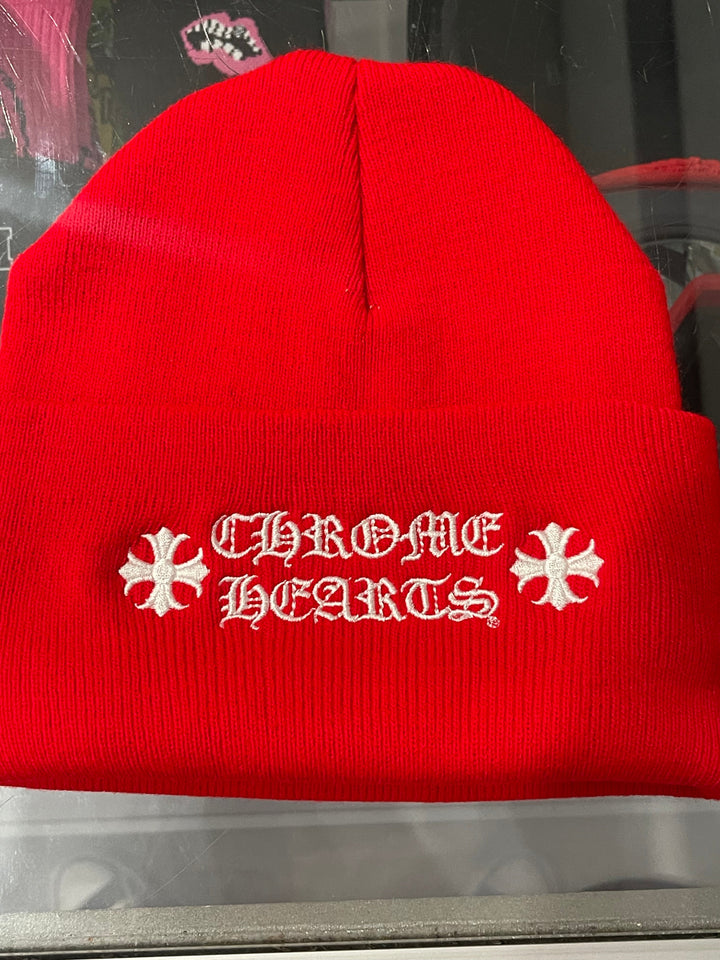 Chrome Hearts Logo Beanie Red