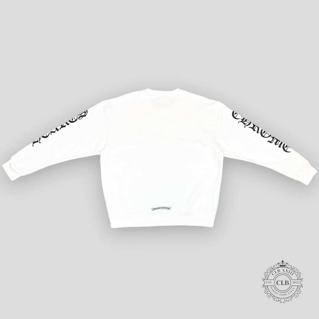 CHROME HEARTS NECK LOGO CREWNECK SWEATSHIRT - WHITE
