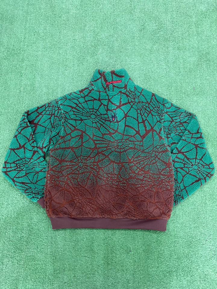 Supreme Spyder Web Polar Fleece Jacket Brown
