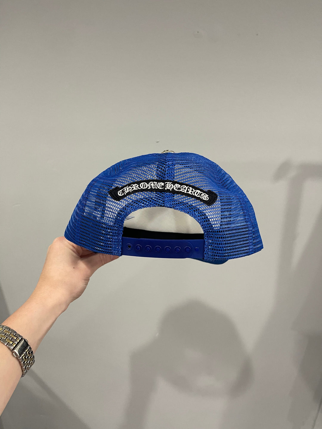 Chrome Hearts King Taco Cross Trucker Hat Blue