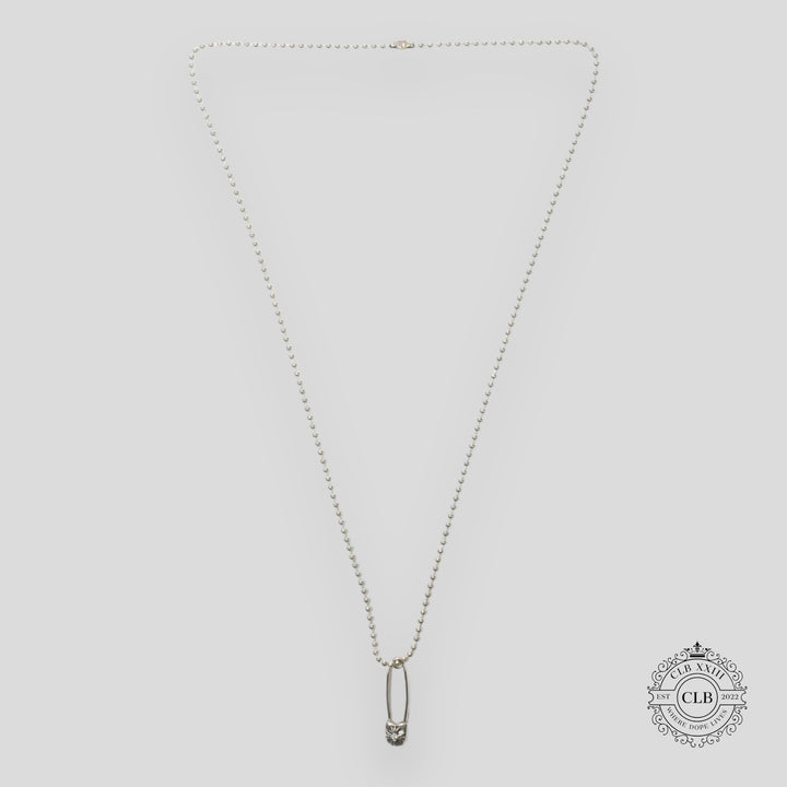CHROME HEARTS DIAMOND EMBELLISHED PAPER CLIP PENDANT