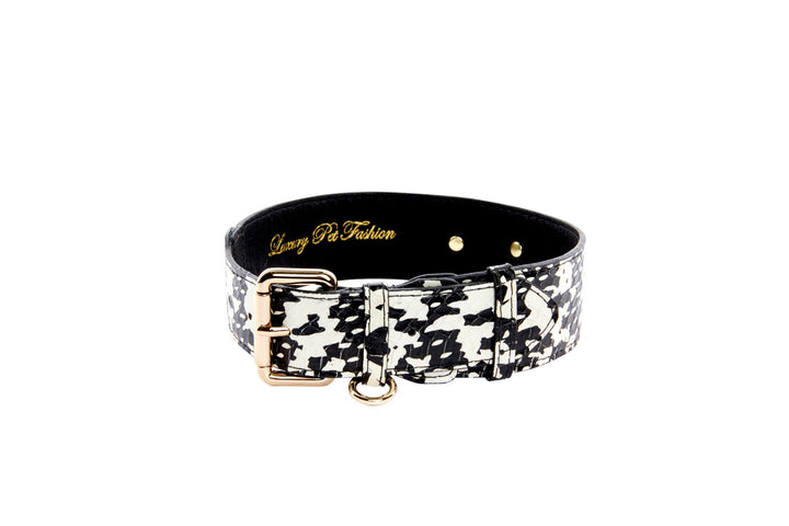 Black &amp; White Snake Collar With Classic Gold Hardware