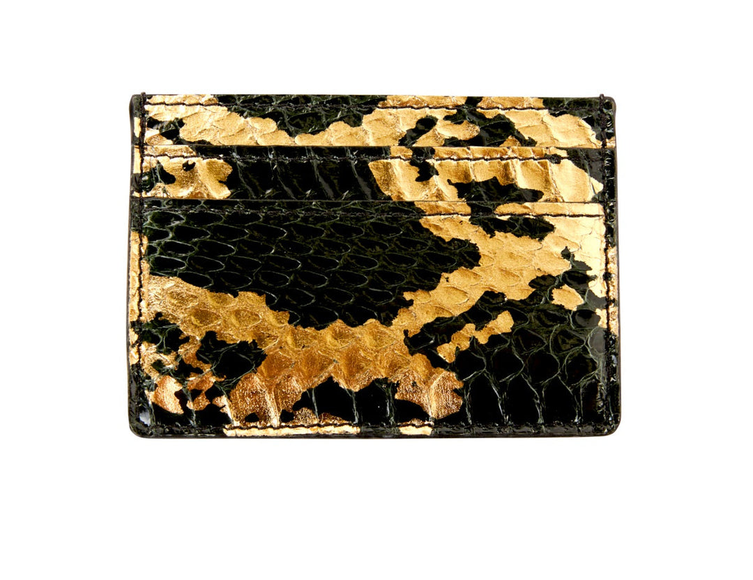 Black &amp; Gold Snake Card Wallet