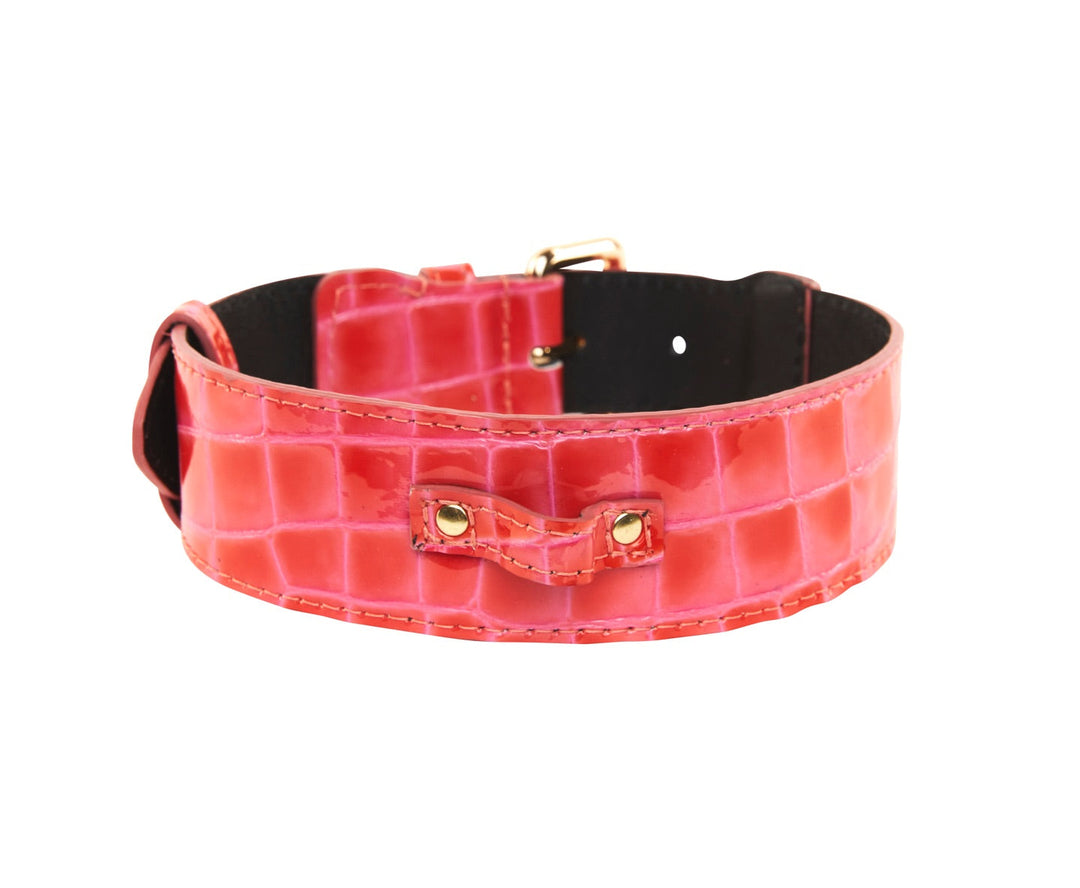 Orange &amp; Pink Patent Leather Classic Collar