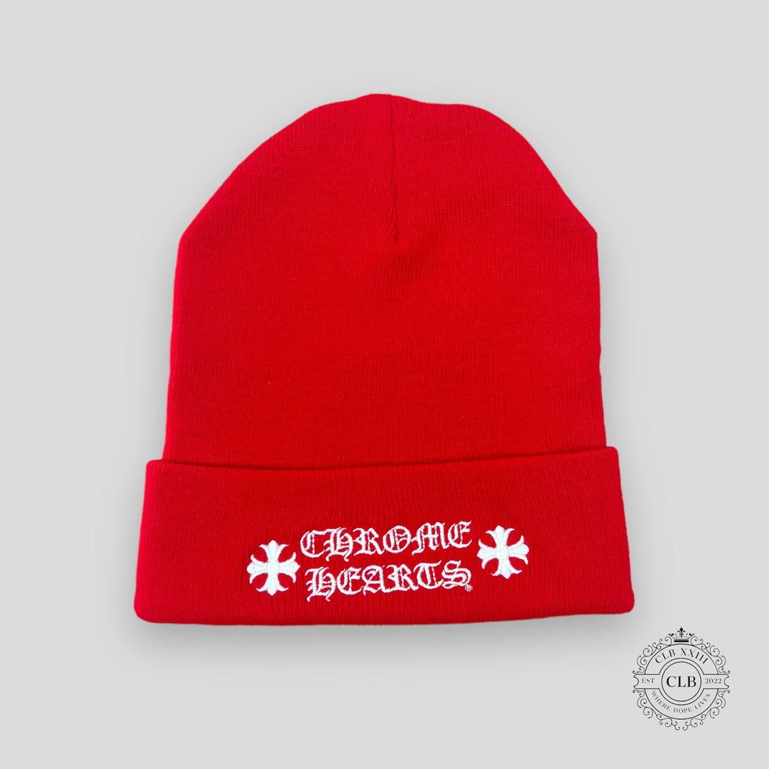 Chrome Hearts Logo Beanie in Red