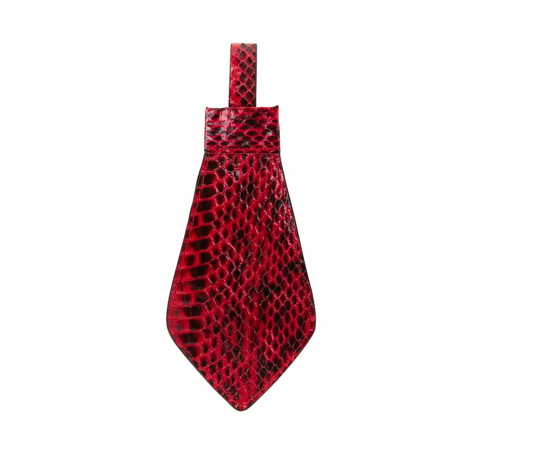 Red &amp; Black Viper Snake Tie, Backed With Italian Leather &amp; Swarovski Crystal Closure
