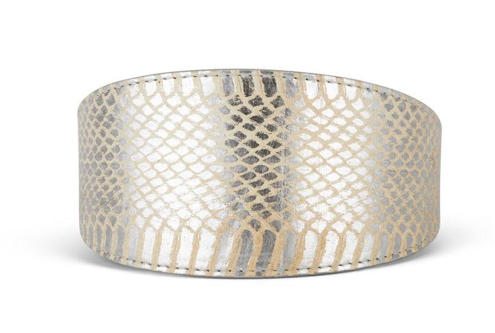 Glamorous Silver Snake 3” Wide Style Collar
