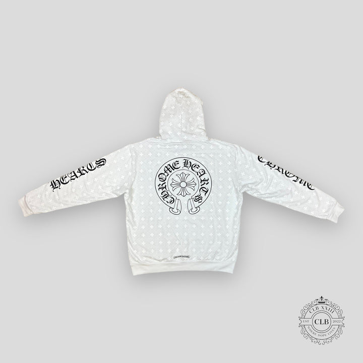 Chrome Hearts Cross Monogram Hoodie in White