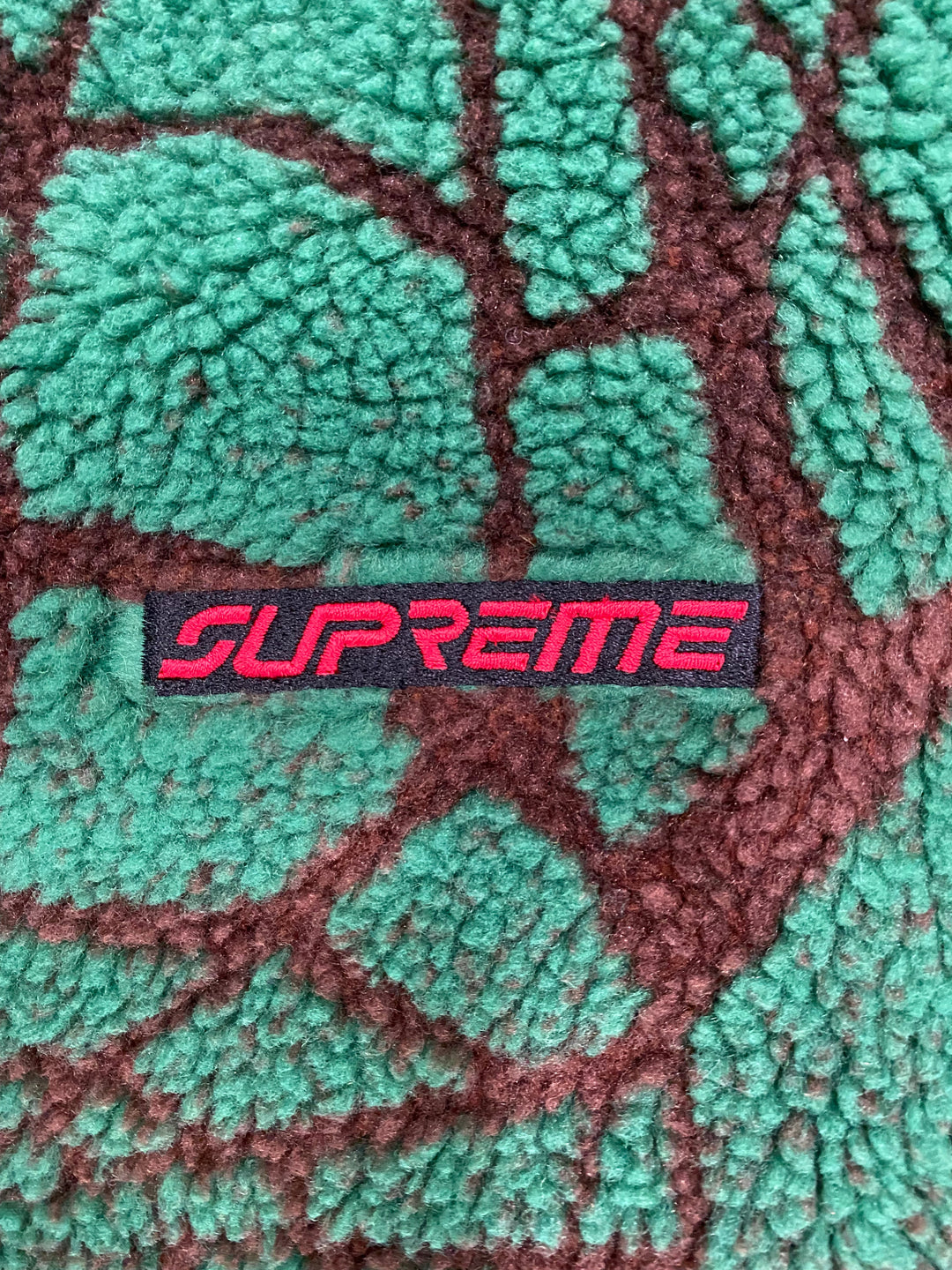 Supreme Spyder Web Polar Fleece Jacket Brown