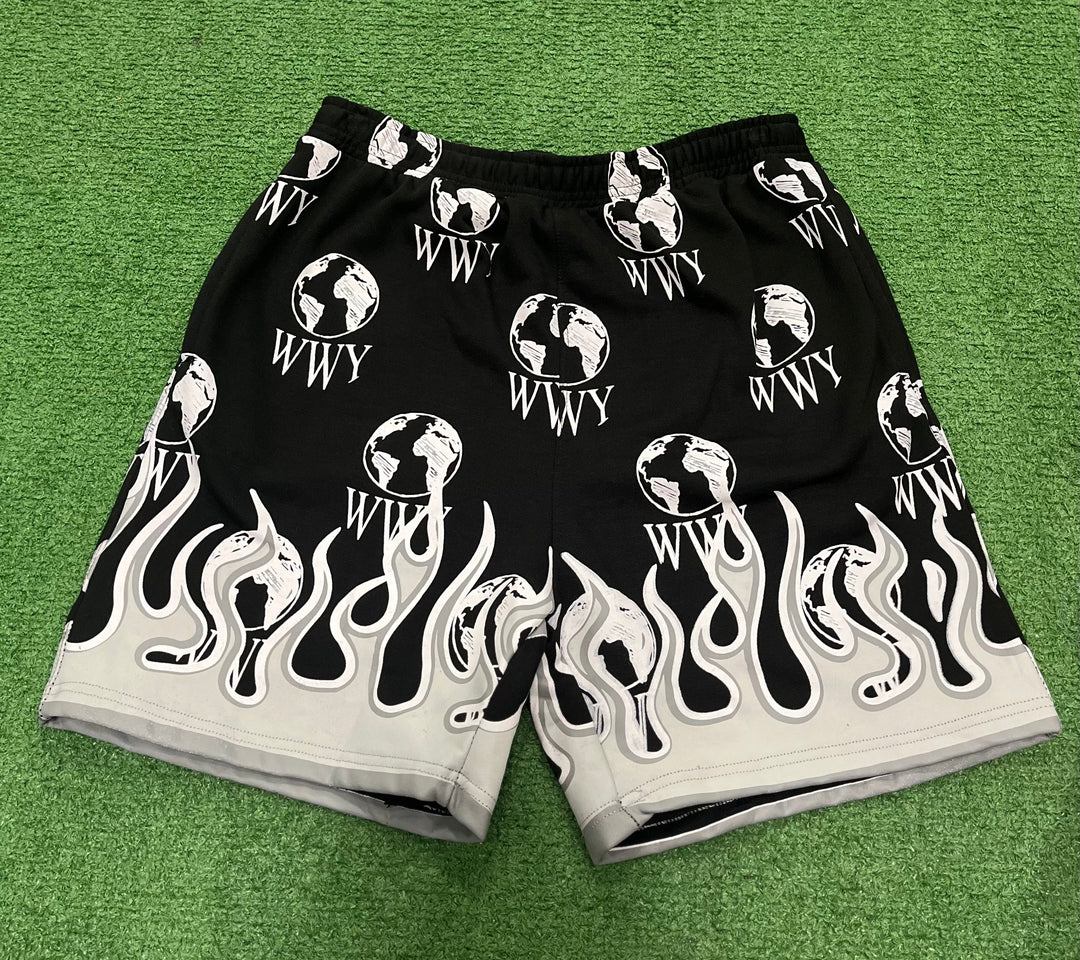 WWY Flame Shorts Black