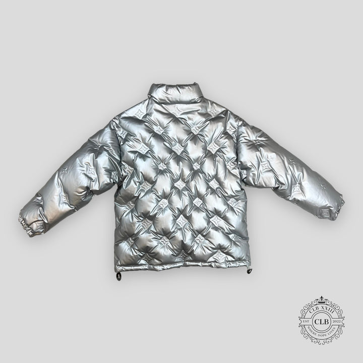Louis Vuitton Reversible Monogram Puffer Jacket in Silver