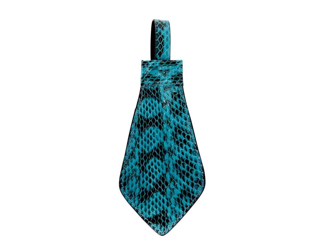 Turquoise &amp; Black Viper Snake Tie, Backed With Italian Leather &amp; Swarovski Crystal Closure