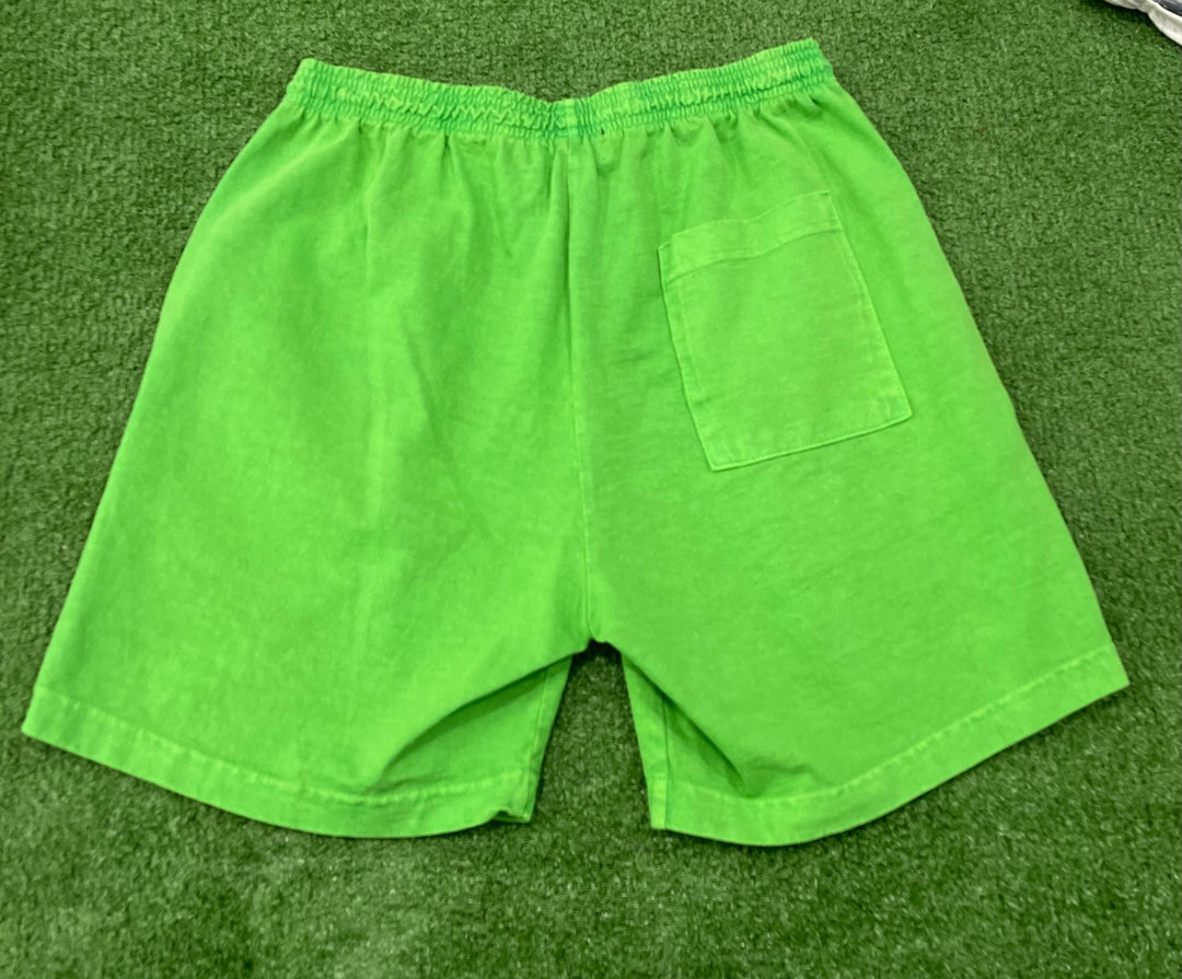 Psychworld Lime Green Canvas Shorts Black Logo
