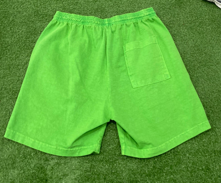 Psychworld Lime Green Canvas Shorts Black Logo