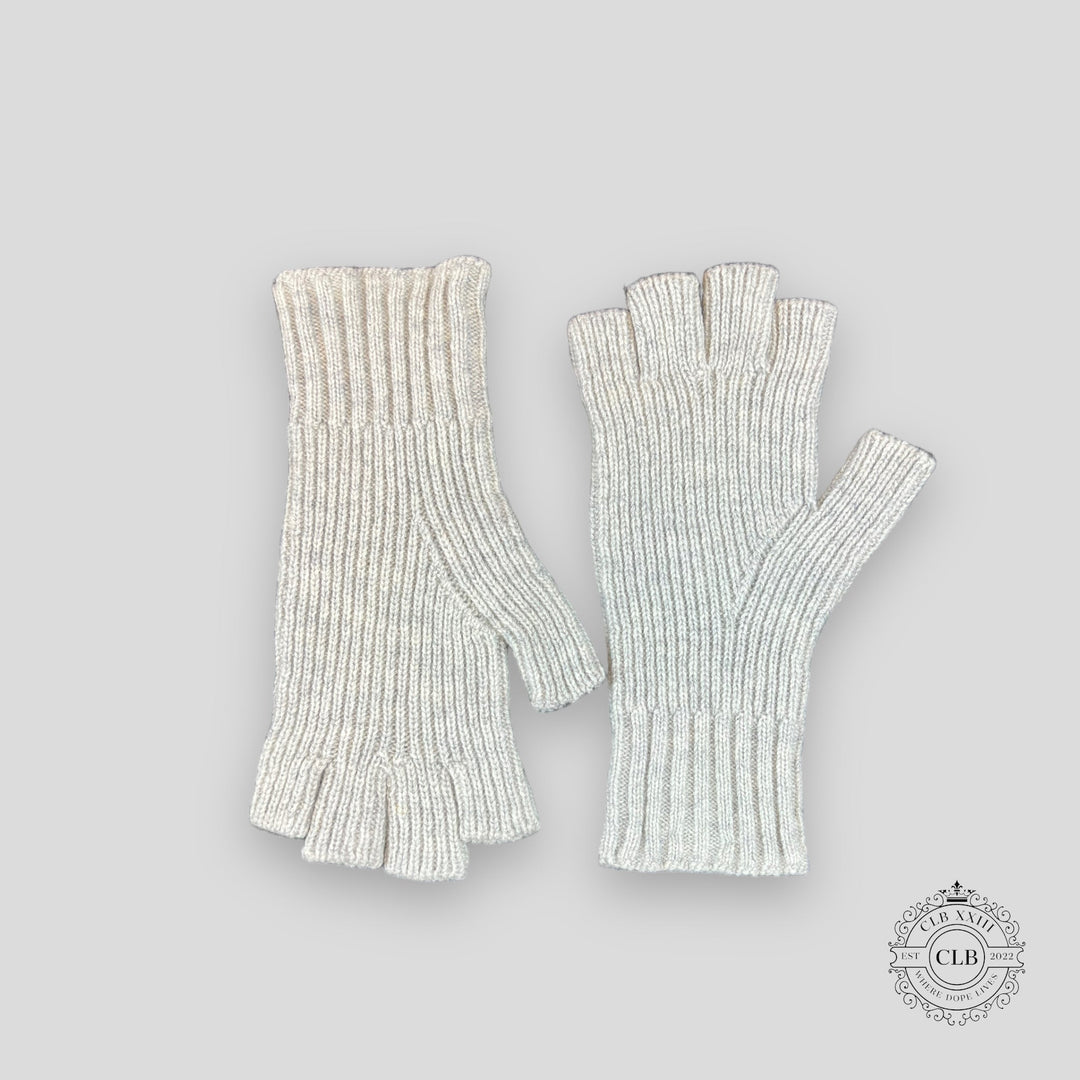 CHROME HEARTS STUDDED CASHMERE FINGERLESS GLOVES