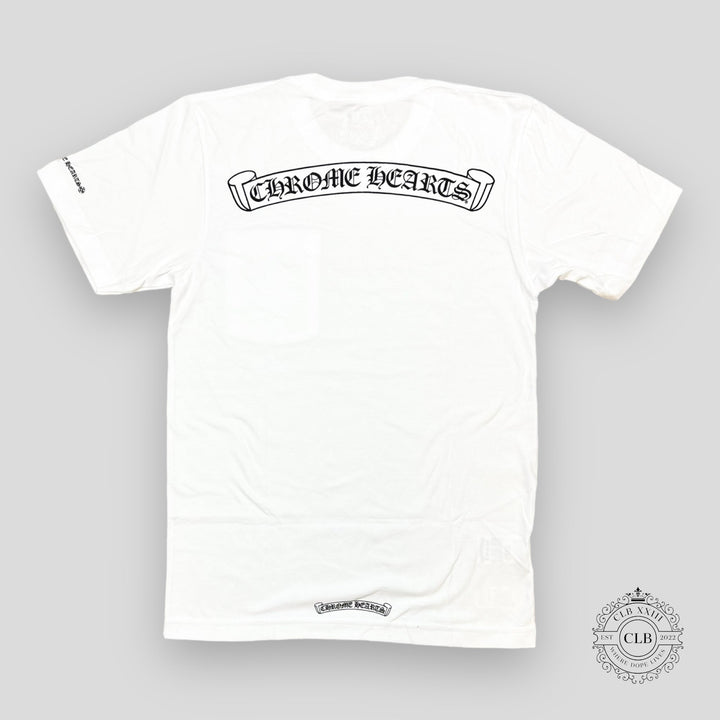 CHROME HEARTS SCROLL LOGO POCKET T-SHIRT - WHITE