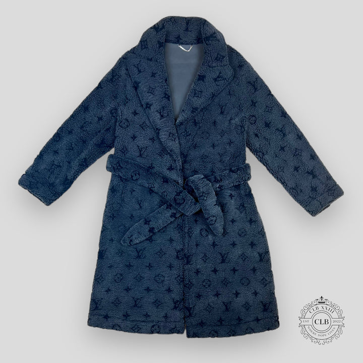 Blue robe with pattern on a white background