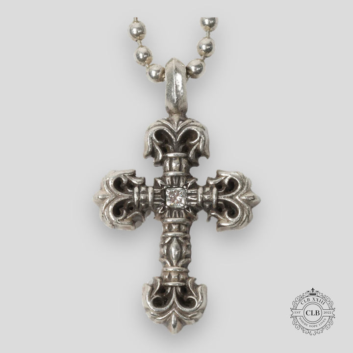 Chrome Hearts Diamond Embellished Tiny Filigree Pendant