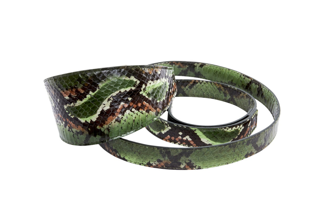 Multi Color Green Snake 3” Wide Style Collar &amp; Leash Set