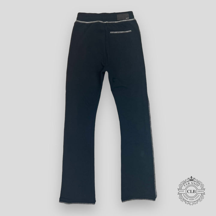 AMIRI STITCHED LOGO FLARE TROUSER - BLACK