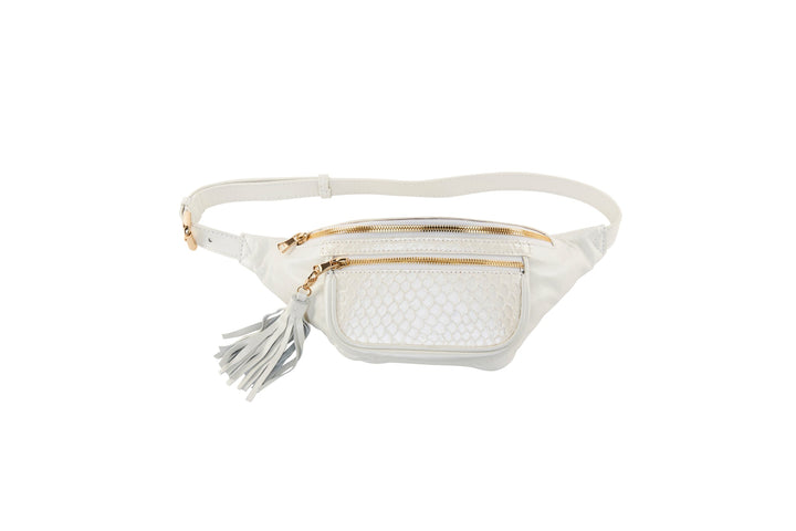 Pearl White Italian Leather/Pearl White Tilapia Fanny