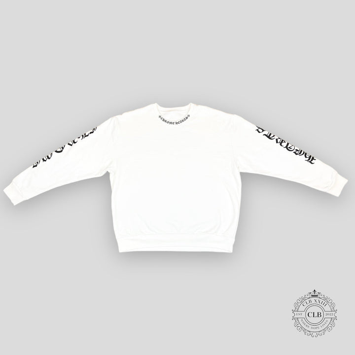 CHROME HEARTS NECK LOGO CREWNECK SWEATSHIRT - WHITE