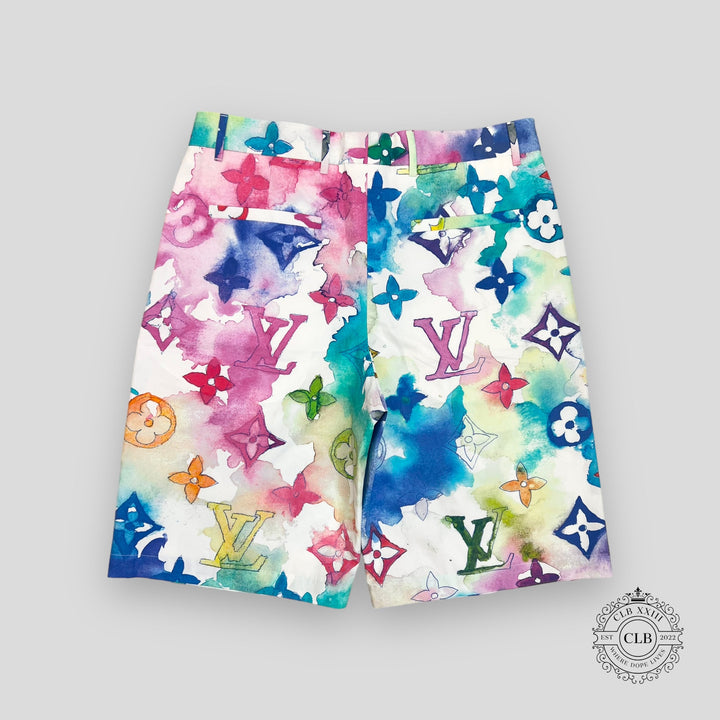 LOUIS VUITTON WATERCOLOR SKATER SHORTS