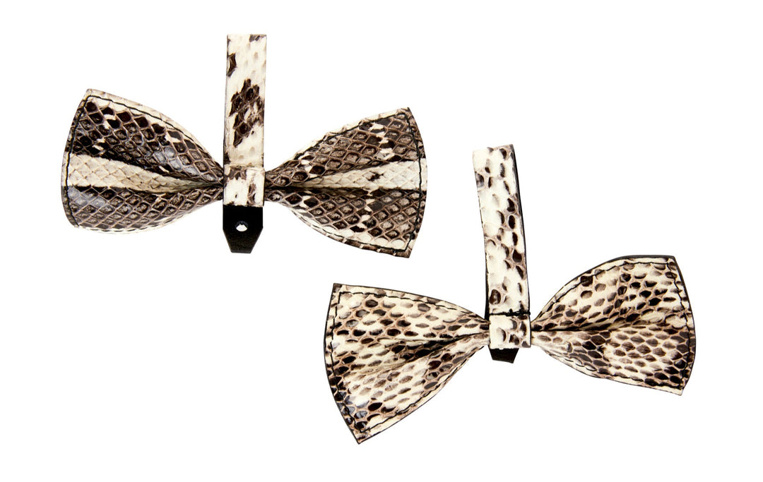 Black &amp; White Snake Bowtie Set Of 2