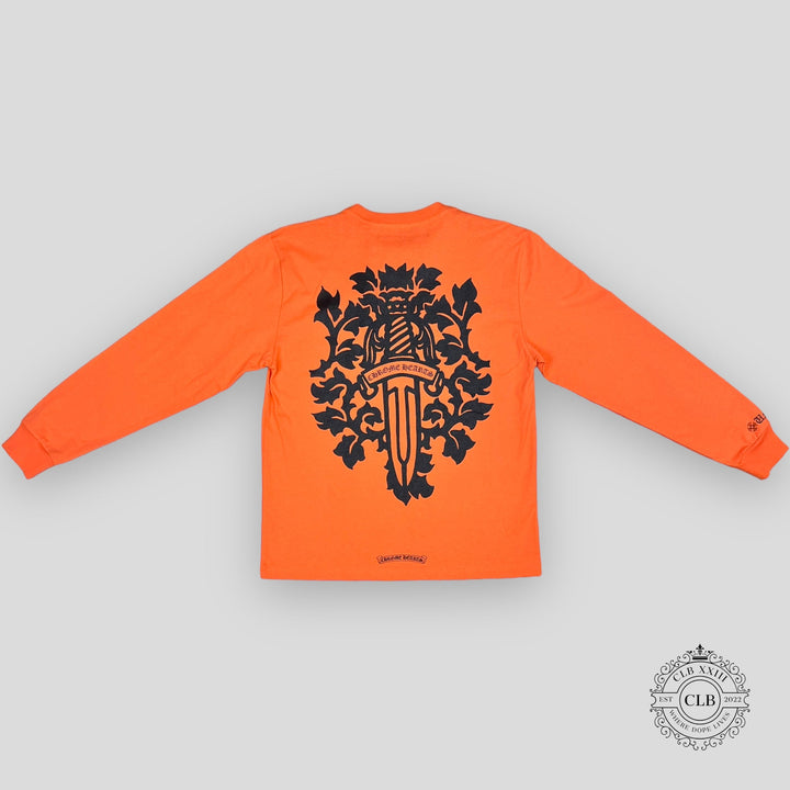 CHROME HEARTS VINE DAGGER LONG SLEEVE T-SHIRT - ORANGE