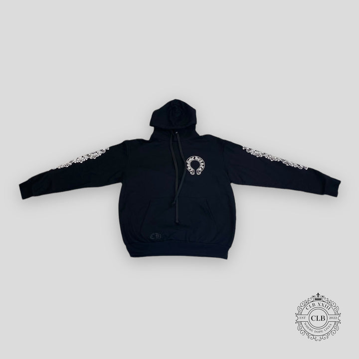 CHROME HEARTS HORSESHOE HOODIE - BLACK/WHITE