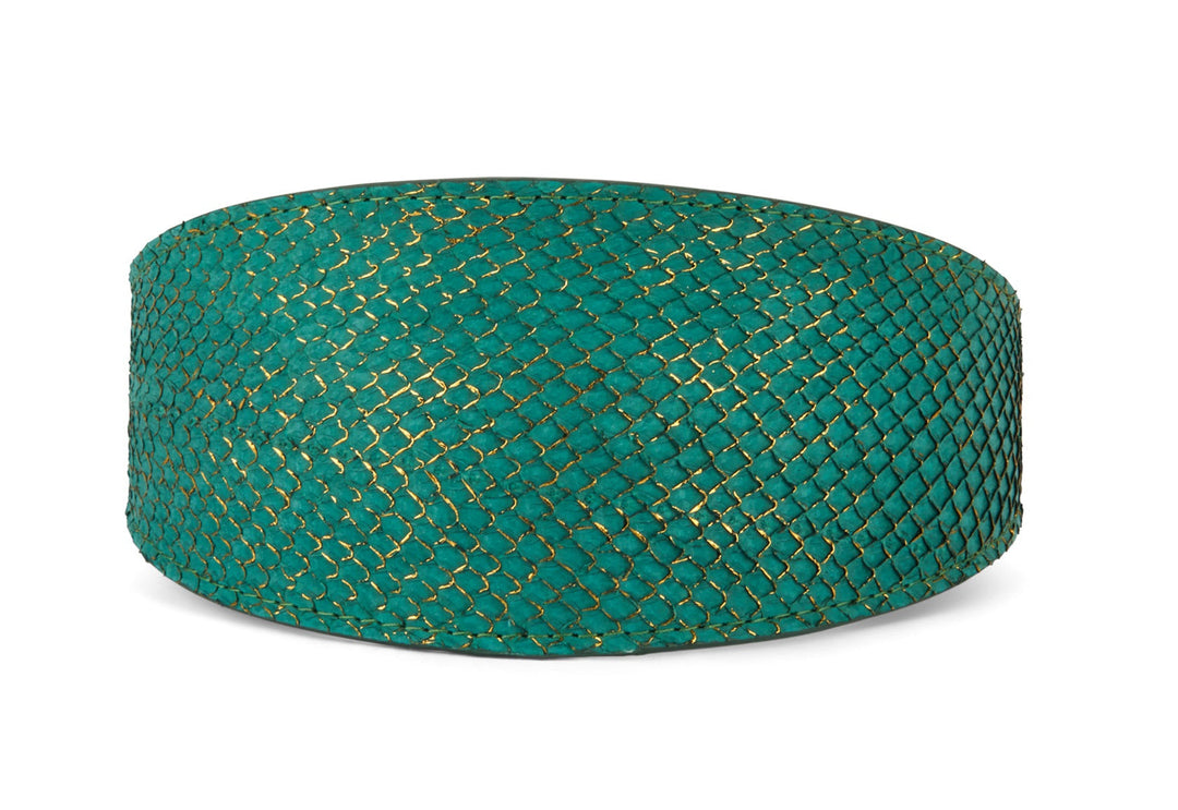 Beautiful Green &amp; Gold 3” Wide Style Collar