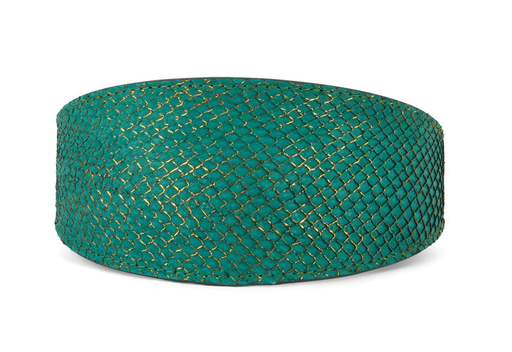 Beautiful Green &amp; Gold 3” Wide Style Collar