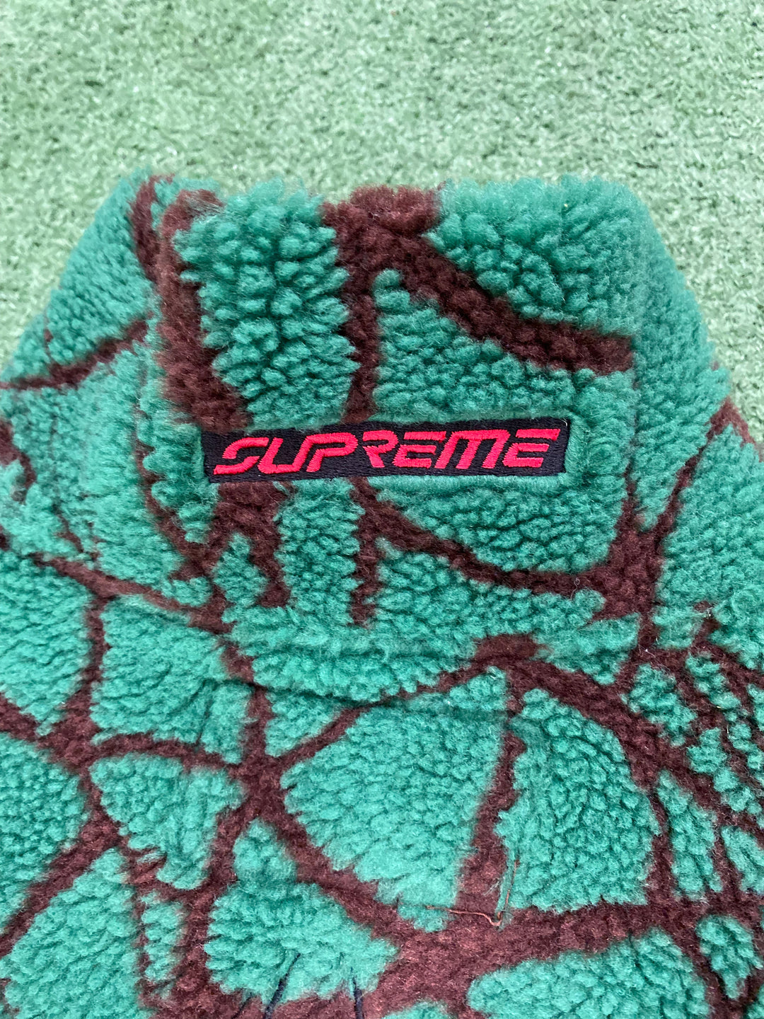 Supreme Spyder Web Polar Fleece Jacket Brown