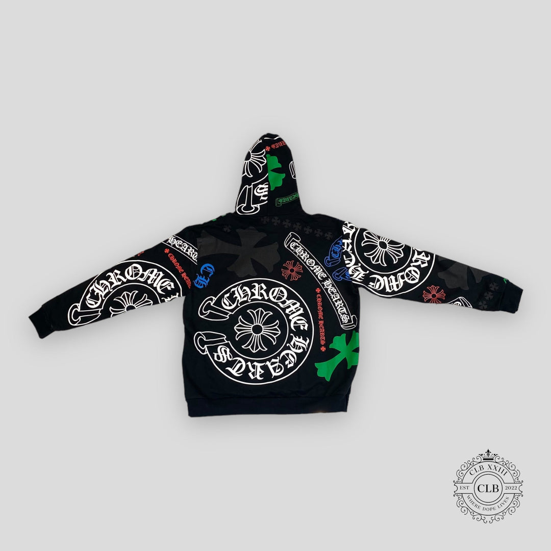 CHROME HEARTS STENCIL HOODIE - BLACK