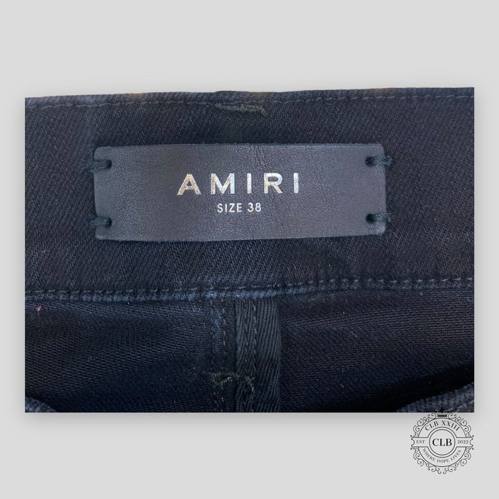 AMIRI X WES LANG REAPER LOGO JEANS - AGED BLACK