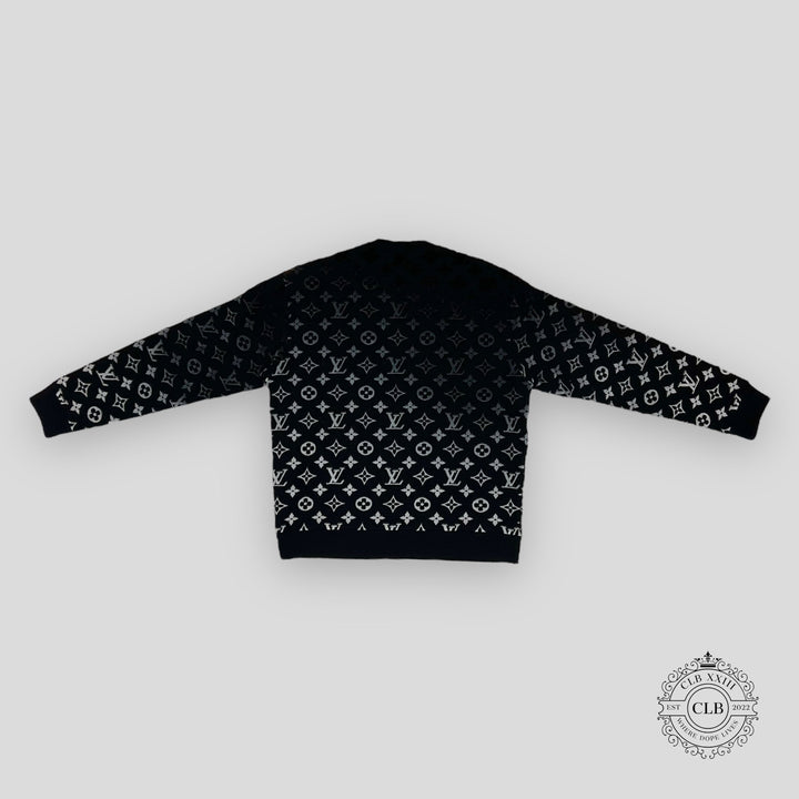 Louis Vuitton Gradient Monogram Fil Coupe Crewneck in Black