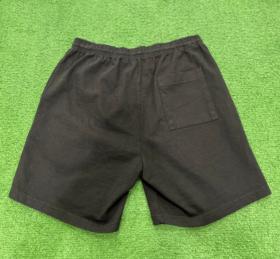 Psychworld Black Canvas Shorts Lime Green Logo