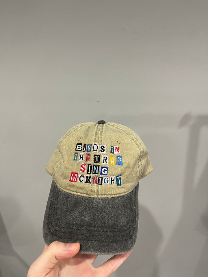 Travis Scott Birds in the Trap Washed Denim Hat Tan / Grey