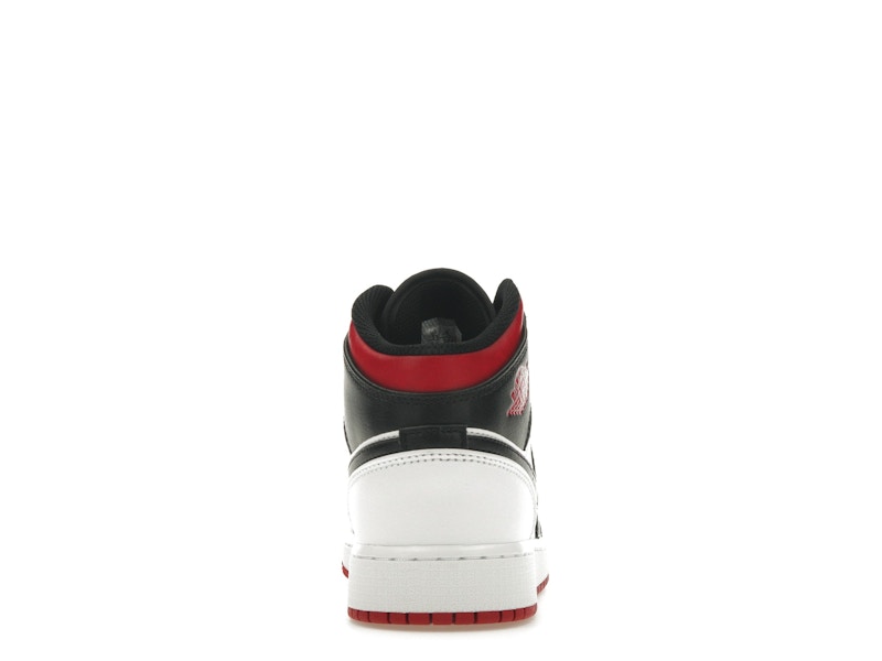 Air Jordan 1 Mid White Gym Red Black (GS)