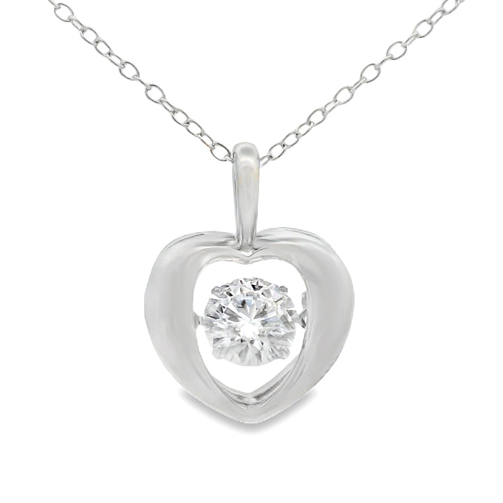 1.00ct Moissanite Heart Love Pendant Sterling Silver