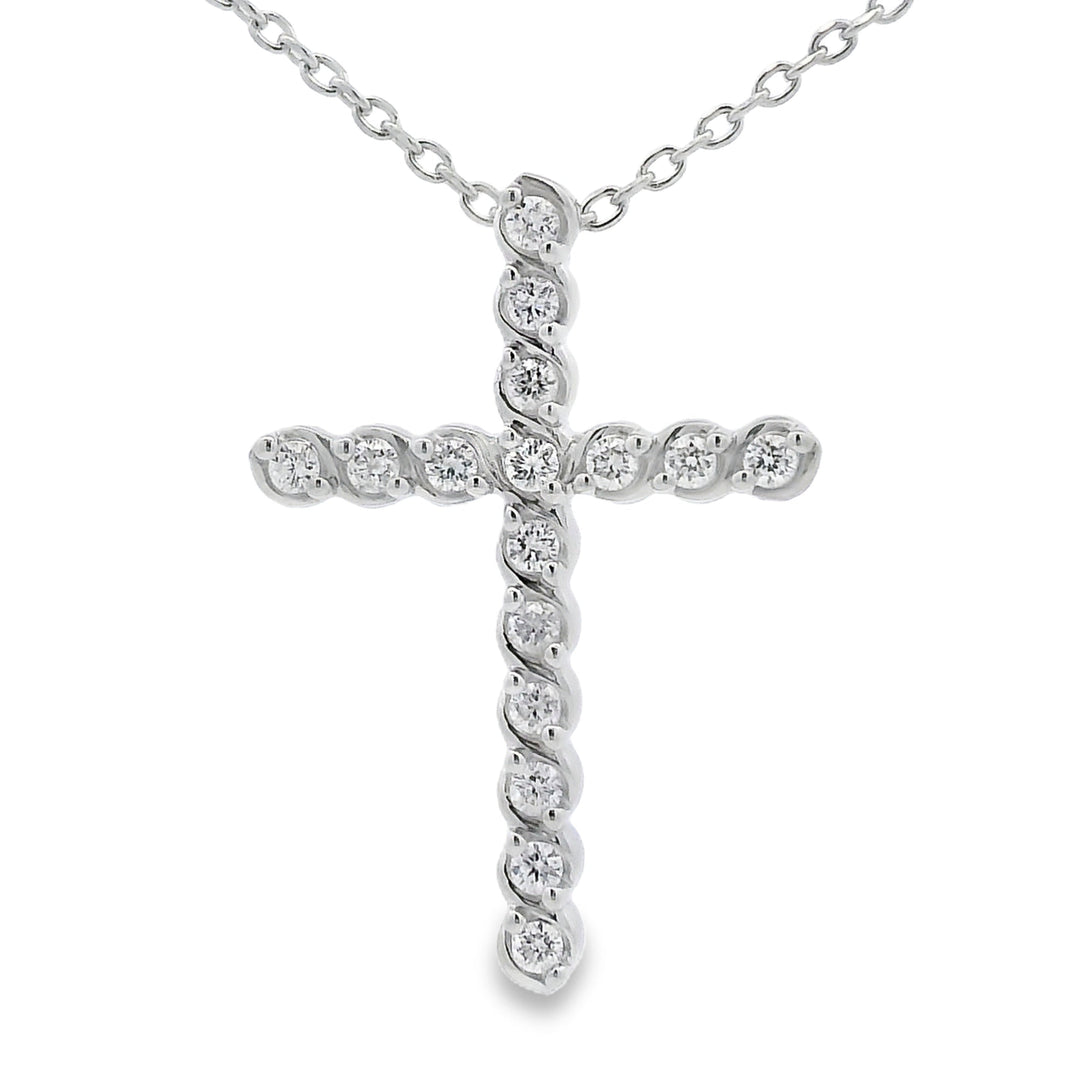.50ct Cross Religious Pendant Sterling Silver