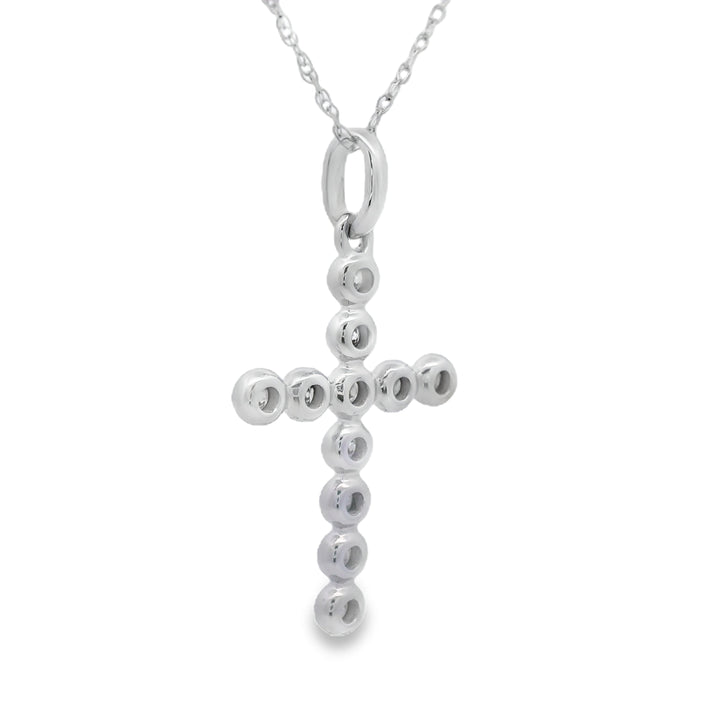 .12ct Diamond Cross Religious Pendant 14KT White Gold